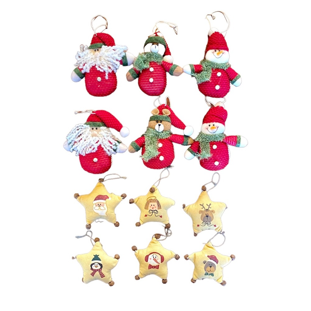 plush Christmas ornament set